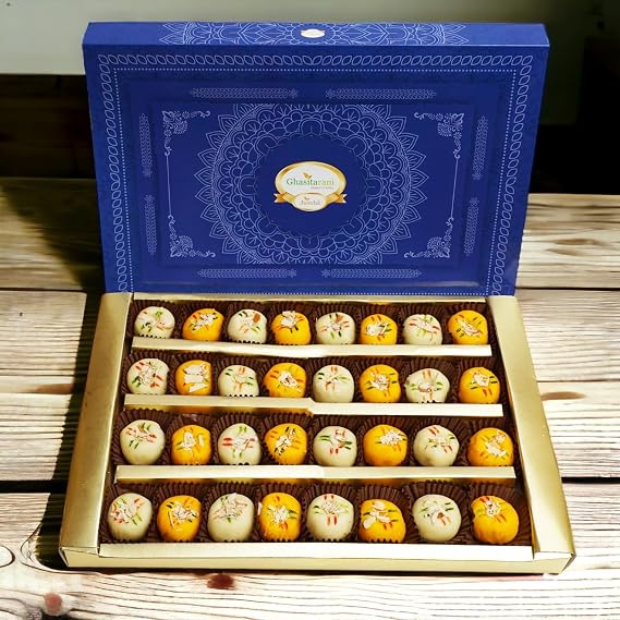 Ghasitaram Gifts Indian Sweets - Sugarfree Kaju Iccha Peda 800 gms