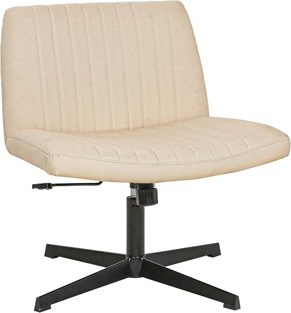 FDW | Criss Cross Chair Without Wheels | Beige | Armless Desk Chair