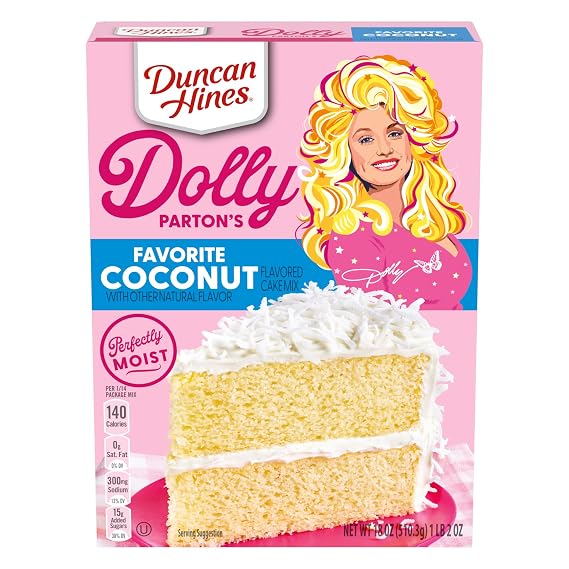 Duncan Hines Dolly Parton's Favorite Coconut Flavored Cake Mix, 18 oz.