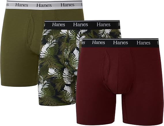 Hanes Men's Hanes Originals Men’s Boxer Briefs & Trunks, Stretch Cotton Moisture-wicking Underwear, Modern Fit Low Rise, Multipacks Boxer Briefs (pack of 3)