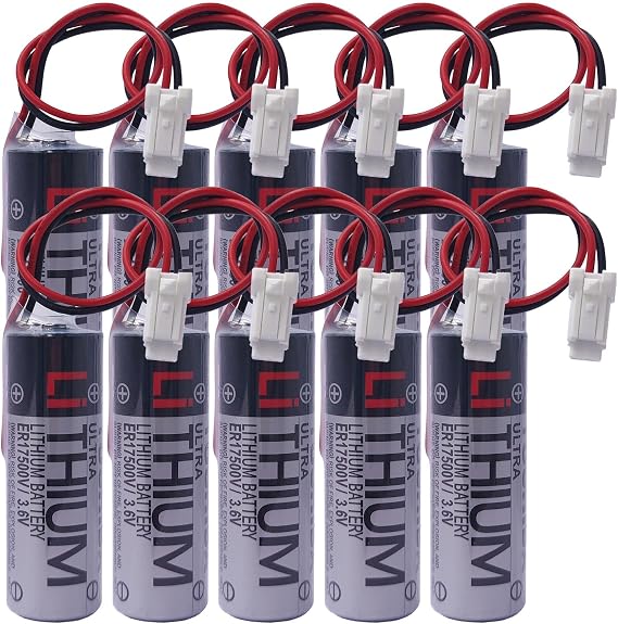 (10-Pcs) ER17500V 3.6V 2700mAh PLC Battery Use for Yaskawa Robot YRC1000 GP Body Battery HW1483880-A (3.6 Volt, 2.7 Ah, Non-Rechargeable)