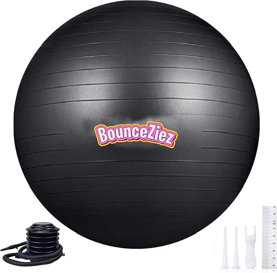 Exercise Ball - Extra Thick, Anti Burst, Stable Yoga Ball Good for Birthing, Core Training & Physical Therapy (Pump Included)
