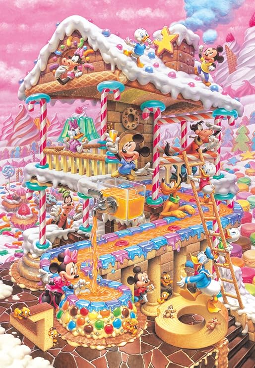 Tenyo D-1000-421 1000 Piece Jigsaw Puzzle, Made in Japan, Disney, Funny Sweet House, 20.1 x 29.9 inches 51 x 73.5 cm, Includes Spatula, Service Card