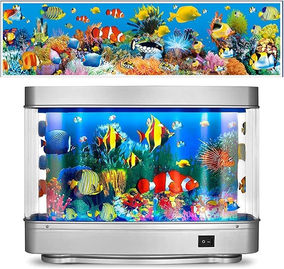 Frutiger Aero Fish Lamp,Frutiger Aero Lamp,Artificial Tropical Fish Lamp,Motion Night Light Virtual Moving Imitating Ocean,Frutiger Aero Decor [Energy Class A+]
