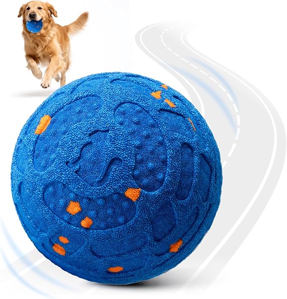 KITPLUS Smart Interactive Dog Ball Toys: Automatic Bouncing Rotating Moving, 3 Modes, Durable Material, Waterproof, Rechargeable Active Rolling Pet Toy for Medium Large Dogs Indoor Outdoor, Blue