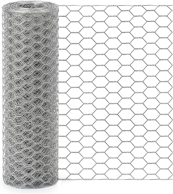 vensovo Galvanized Chicken Wire Mesh, 0.8-Inch Hexagonal, 13.7 x 157 in