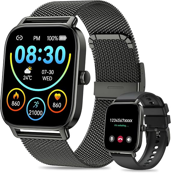 Smart Watch for Men Women Fitness: Waterproof Make Answer Call Digital Mens Watches Pedometer Smartwatch for Android Phone iPhone Samsung Compatible SpO2 Sleep Heart Rate Monitor Running Step Tracker