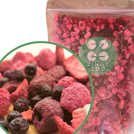 Super-Berry Red Freeze Dried Fruit Mix | XXL 500g Pure Natural Dried Berries Mix | Freeze Dried Sweets Strawberry Slices - Raspberry - Wild Blueberry - Sour Cherry | Superfood Smoothie Blend