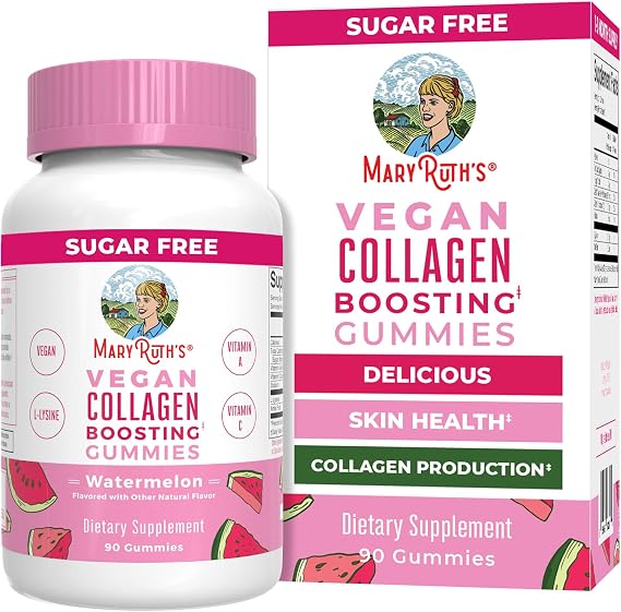 MARYRUTH'S Vegan Collagen Gummies for Women & Men, Collagen Boosting, 90ct