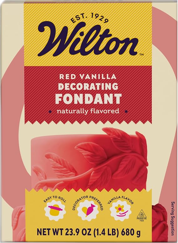 Wilton Red Fondant, Vanilla Flavored, Premade, 23.9 oz.