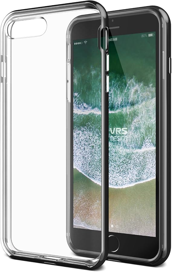 VRS Design iPhone 8 Plus / 7 Plus New Crystal Bumper Kılıf Metallic Black