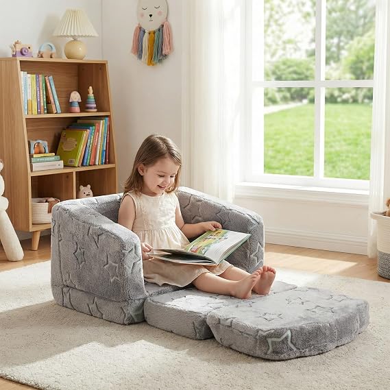 Kids Sofa Chair 2 in 1 Convertible Fold Out Flip Out Kids Couch