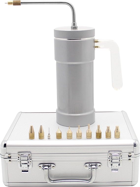CGOLDENWALL Liquid Nitrogen (LN2) Sprayer Cryogenic Liquid Nitrogen Cryotherapy Instrument Freeze Treatment Instrument Empty Tank with 9 Frozen Heads and 1 Needle 260ML