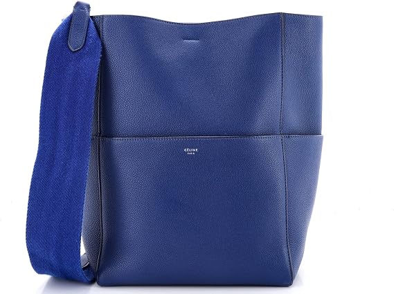 Pre-Loved Sangle Seau Bag Calfskin Large, Blue