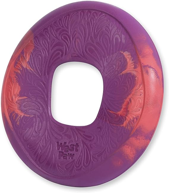 WEST PAW Seaflex Sailz Dog Toy Flying Disc Machine Washable Dog Toys for Moderate Chewers Eco-Friendly Zogoflex Toys for Dogs Perfect for Gnawing, Fetch, Catch, Pet Training Hibiscus