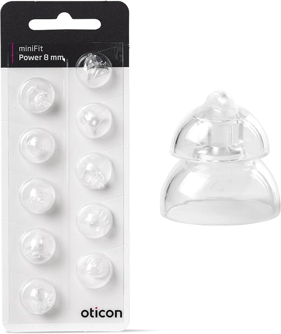 New - Oticon Power miniFit Domes 8mm, 10.0 Count