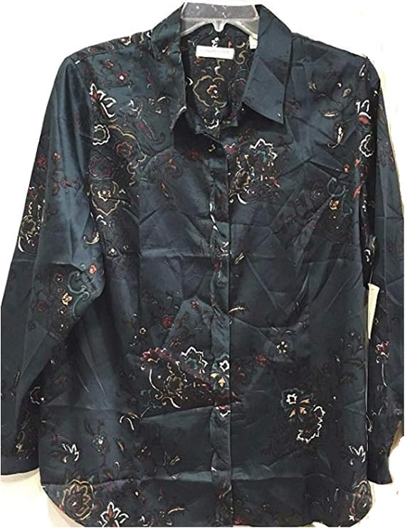 Coldwater Creek New Woman's Dress Shaped Floral Shirt Blouse TOP Plus XL1X 2X 3X
