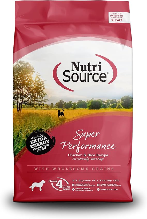 NutriSource Super Performance Dry Dog Food, Chicken and Rice, 40LB