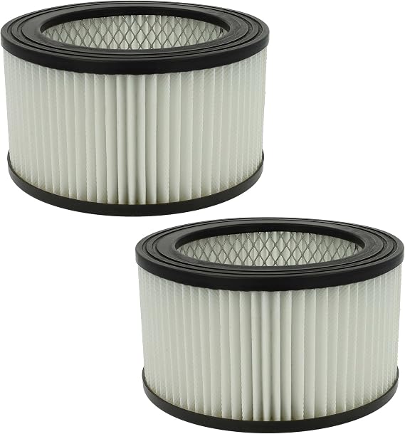 vhbw 2x Filter compatible with VONROC VC505AC, VC507DC, VC808AA Ash Vac - HEPA filter Black White