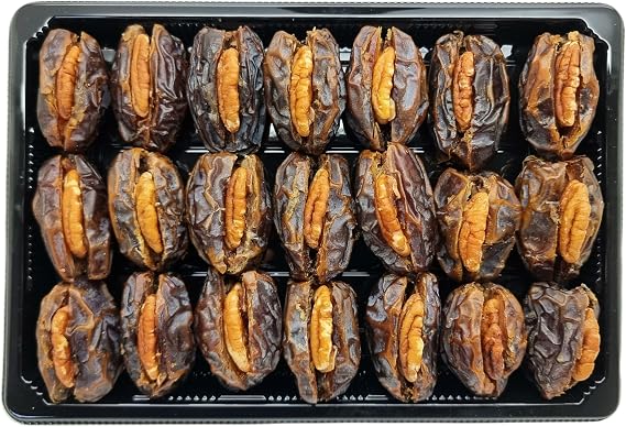 Persis Premium 21 Piece Medjool Dates Filled with Gourmet Nuts - Delicious and Juicy Jordan Dates | Vegan | Gift For Ramadan (PECAN)
