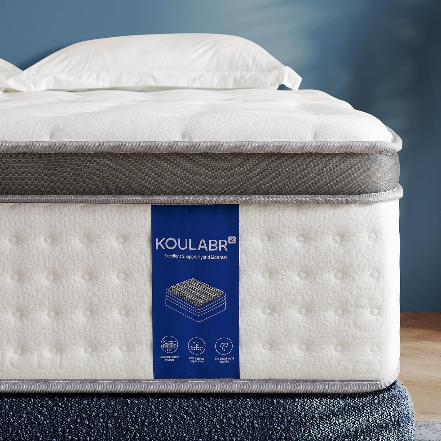 Twin Size Mattress,10 Inch Twin Mattress in a Box,Superior Hybrid with Gel Memory Foam or Back & Lumbar Support,100 Night Trial,Soft,Pressure Relief,Zoned Support Spring, Medium Firm