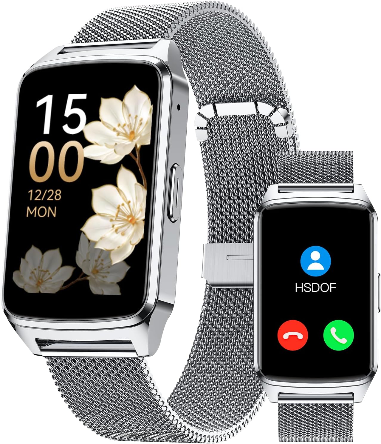 Smart Fitness Watch for Women, Activity Tracker, Calorie Step Counter Pedometer IP68 Waterproof for Android and iPhone Silver, 1.57