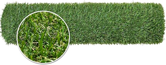 WALPLUS Artificial Grass Roll 4m x 1m, 20mm Pile, UV Resistant Self Draining Fake Grass Turf Mat, Pet Friendly Lawn Carpet for Garden Patio Balcony
