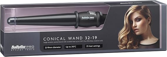 BaByliss Pro Conical Wand - Black 32-19mm Wide Barrel