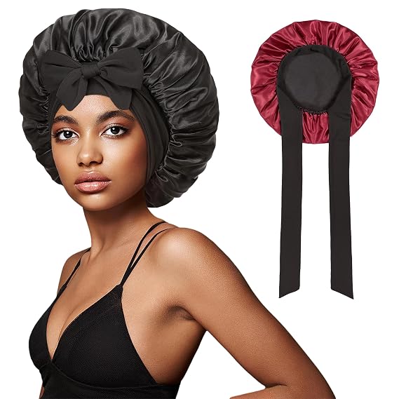 vidsel Satin Bonnet with Tie, Silk Hair Bonnets for Women for Sleeping
