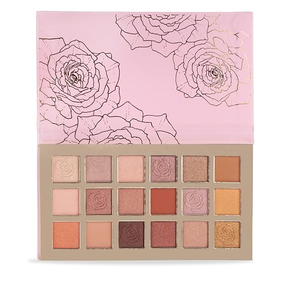 ELLEN TRACY Rosy Pinks Eyeshadow Makeup Palette | 18 Colors