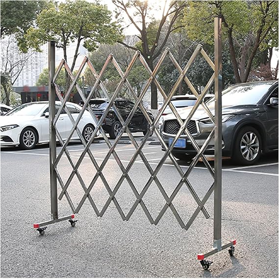Expandable Folding Security Gate Retractable Scissor Gate with Wheels Industrial Flex Fence for Schools 150x300cm (59.1x118.1in) Durable & Versatile Safety Solution