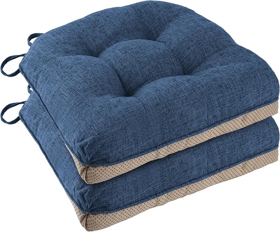 Chair Cushions for Dining Chairs Set of 2, 18"x18"x3", Royal Blue