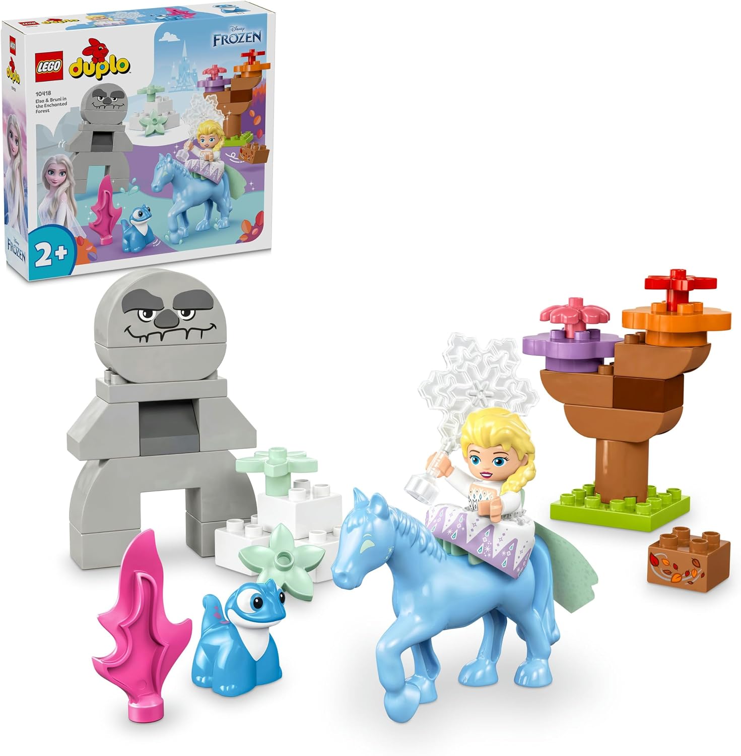 LEGO® DUPLO │ Disney Elsa and Bruni in the Enchanted Forest 10418, Educational Toy Making Set Featuring Elsa Mini Baby Figure for Kids 2 Years and Over, 31 Pieces