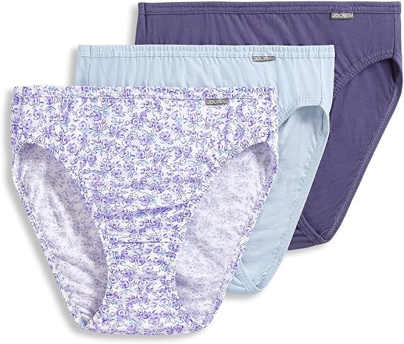 Jockey Women's Underwear 100% Cotton Elance French Cut - 3 Pack