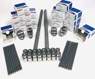 16 Rocker Arms, Push Rods, Lifters & 2 Rocker Arm Shafts compatible with 1968-88 Chrysler 318 360 340 273 Dodge Plymouth Small Block engines with Hydraulic Lifters