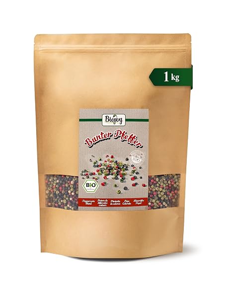 Biojoy Organic Colourful Pepper Whole Peppercorns Ideal for Mill 1 kg