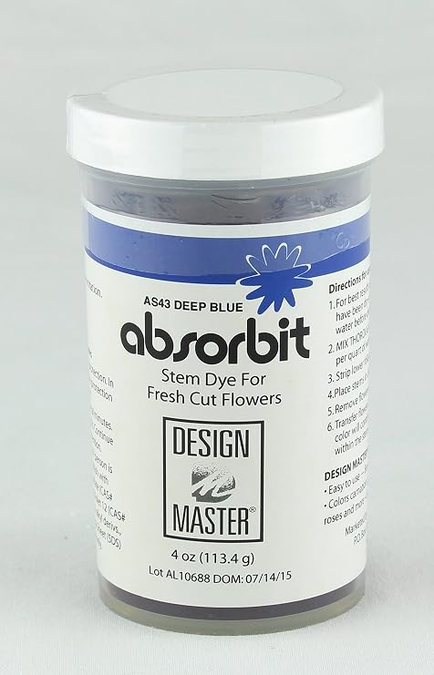 Design Master Absorbit Stem Dye for Fresh Cut Flowers Matte Finish Systemic (Deep Blue)