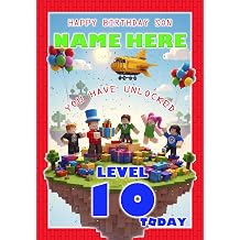 Roblox Birthday Card For Son Age 10 - Personalised Option with ANY NAME, AGE or RELATION - POSTED SAME DAY - FULL COLOUR INSIDE!