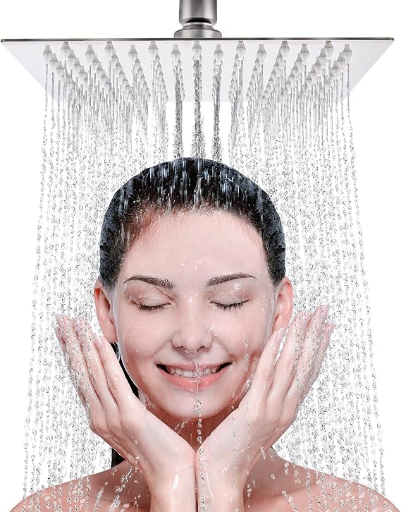 8 Inch Square Rainfall Shower Head, Stainless Steel 304