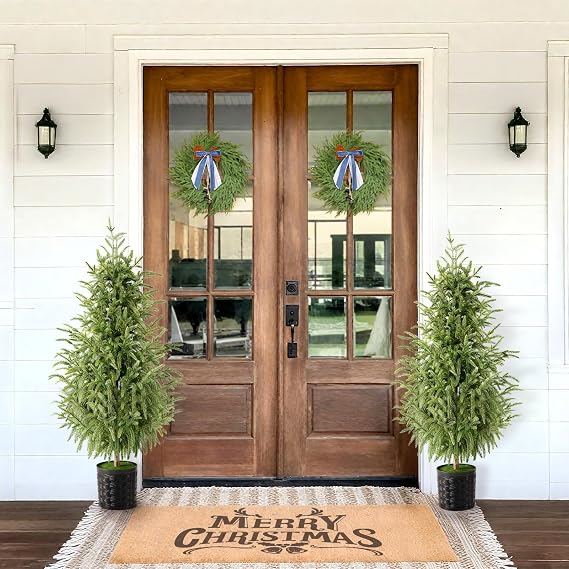 Christmas Decorations, 2 Pack 3FT Artificial Norfolk Pine Tree