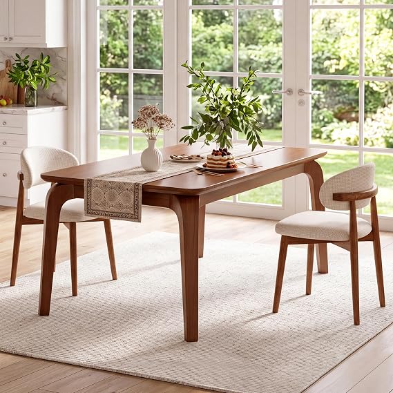 SinxkaanSolid Wood Rectangular Dining Table, EasyAssembly Kitchen Table