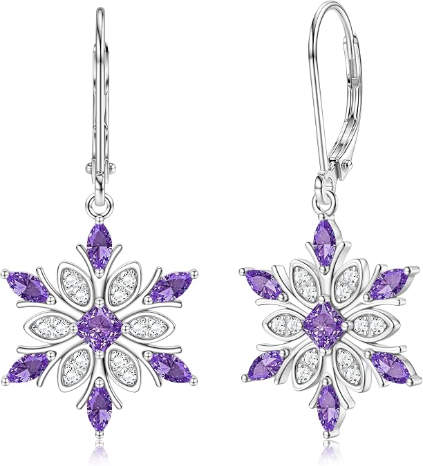 MILACOLATO 925 Sterling Silver Snowflake Earrings Christmas Jewelry Gifts