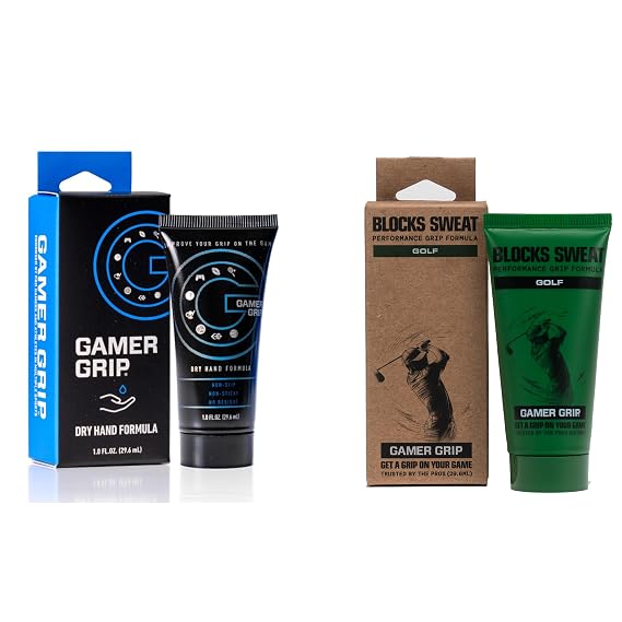 Gamer Grip Hand & Golf Grip Cream Bundle Anti-Sweat, Strong Dry Grip