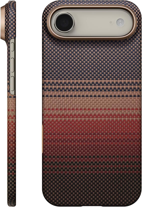 pitaka for iPhone Air Case with Caseless Touch Feeling, Ultra Slim-Sunset | Barely There Feel iPhone 17 Air Case, Camera Control Button, Compatible with MagSafe, 1500D Aramid Fiber Woven, Silky Texture