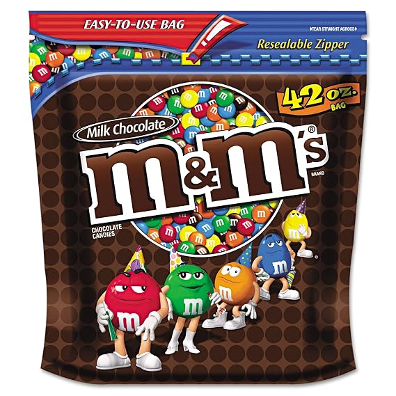 M&M'S Milk Chocolate Candy Party Size 42 Ounce Bag