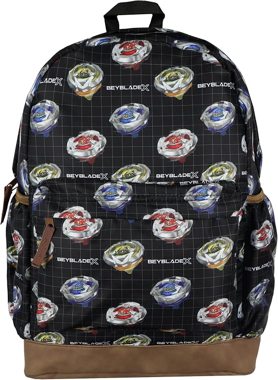 INTIMO BeybladeX Backpack Allover Beyblade Spinner Grid Design 16" Bag with Adjustable Straps