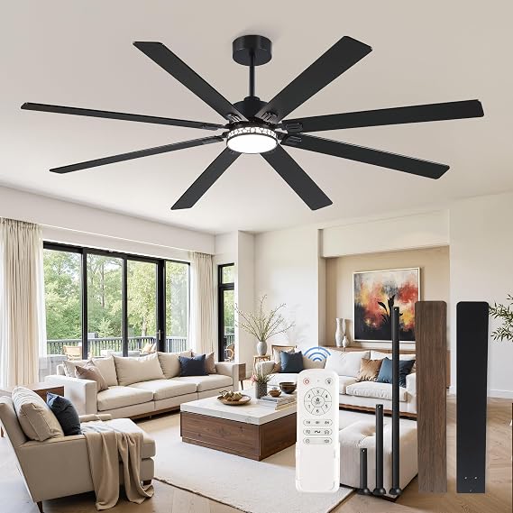 Fanbulous 84 Inch Large Modern Farmhouse Ceiling Fan with Lights and Remote