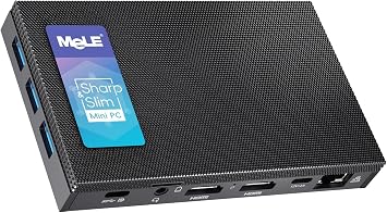 MeLE Fanless Mini PC Quieter2Q, Windows 11 Pro Celeron J4125 8GB 128GB, Dual HDMI Micro PC Portable Small Desktop Computer,Supports Unlocked Bios on Astrophotography Media Office IoT