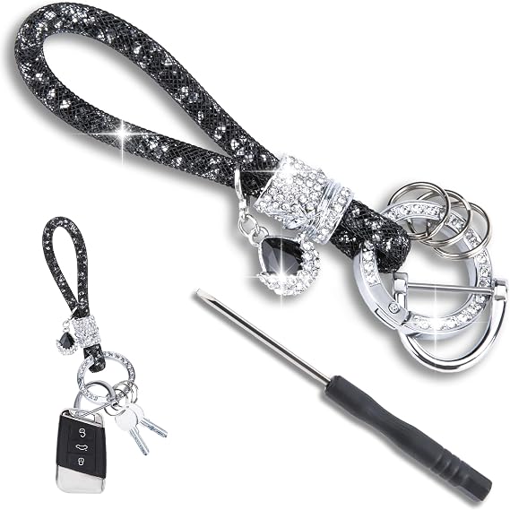 BFXM Crystal Bling Keychains for Women, Car Key Chain Glitter Key Ring