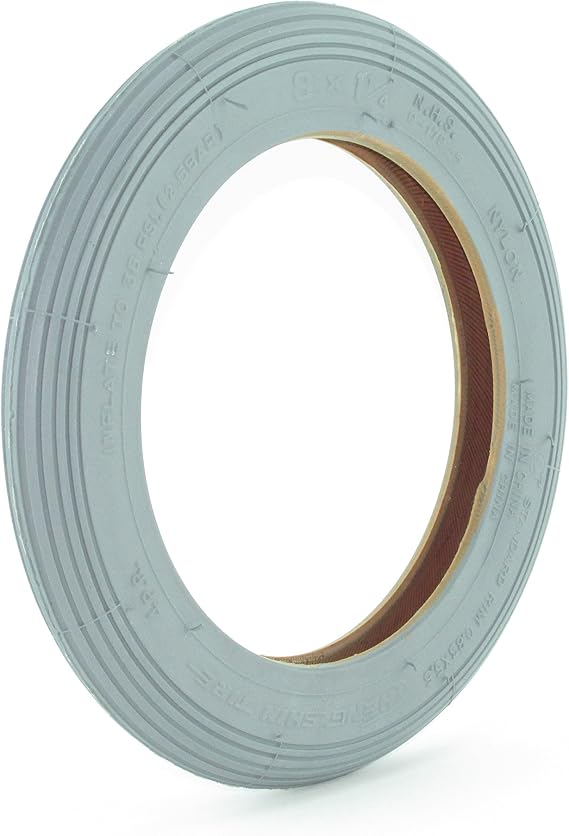 8 x 1 1/4 Pneumatic Tire - Ribbed Tread - Cheng Shin